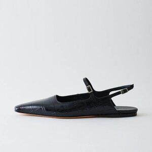 Tibi Croc Print Rudy Flat, black, 35.5